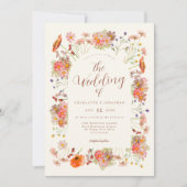 Boho Waterverf Floral Wedding Kaart (Voorkant)