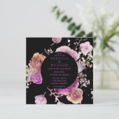 Boho Waterverf Floral Wedding Kaart (Staand voorkant)