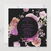 Boho Waterverf Floral Wedding Kaart (Voorkant)