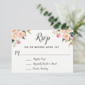 Boho Waterverf Floral Wedding RSVP (Staand voorkant)