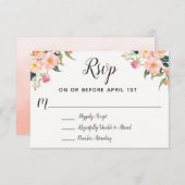 Boho Waterverf Floral Wedding RSVP (Voorkant / Achterkant)