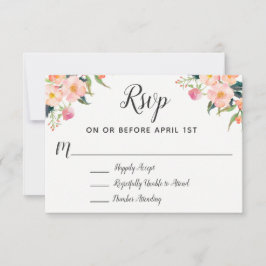 Boho Waterverf Floral Wedding RSVP