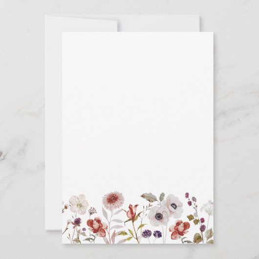 Boho Waterverf Floral Wedding Save The Date (Achterkant)