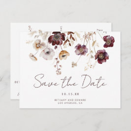 Boho Waterverf Floral Wedding Save the Date Briefkaart