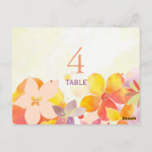 Boho Waterverf Floral Wedding Table Number Kaart (Achterkant)