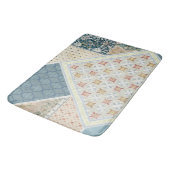 BOHO Waterverf Floral William Morris Blue Tribal Badmat (Gekanteld)