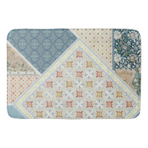 BOHO Waterverf Floral William Morris Blue Tribal Badmat