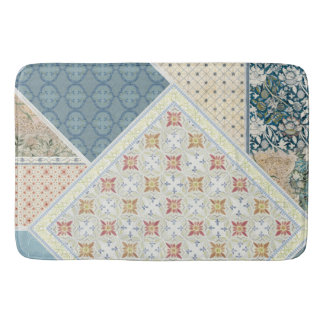 BOHO Waterverf Floral William Morris Blue Tribal Badmat