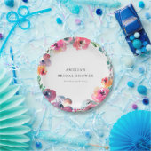 Boho Waterverf Floral Wreath Vrijgezellenfeest Papieren Bordje (Feest)