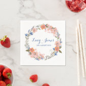 Boho Waterverf Floral Wreath Wedding Napkins Servetten (Insitu)