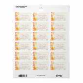 Boho Waterverf Flowers Afstuderen Adres Etiket (Full Sheet)