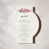Boho Waterverf Flowers Elegant Wedding Custom Menu