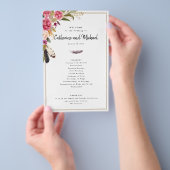 Boho Waterverf Flowers + Feathers, papierprogramma Flyer (Hand)