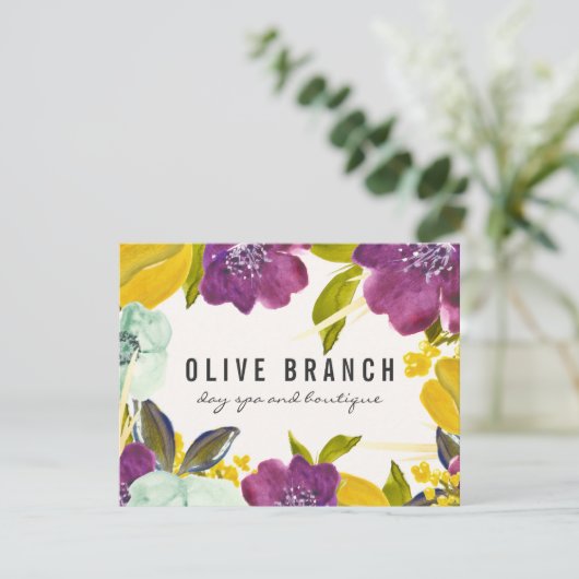 Boho Waterverf Flowers | Floral Cadeaubon (Staand voorkant)