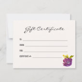 Boho Waterverf Flowers | Floral Cadeaubon (Achterkant)