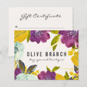 Boho Waterverf Flowers | Floral Cadeaubon (Voorkant / Achterkant)