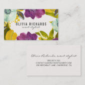 Boho Waterverf Flowers | Florence-Visitekaartje Visitekaartje (Voorkant / Achterkant)