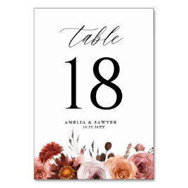 Boho Waterverf Flowers Garland Fall Wedding Kaart