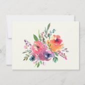 Boho Waterverf Flowers Modern Elegant Wedding Kaart (Achterkant)