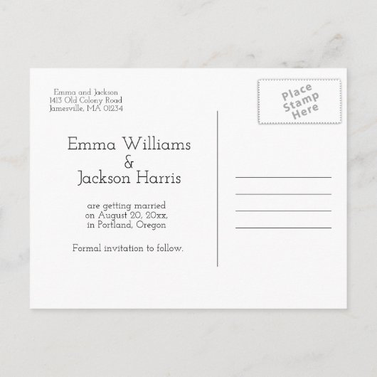 Boho Waterverf Flowers Save the Date Briefkaart (Achterkant)