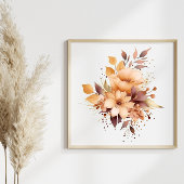 Boho Waterverf Flowers Splash Art Splatter Poster