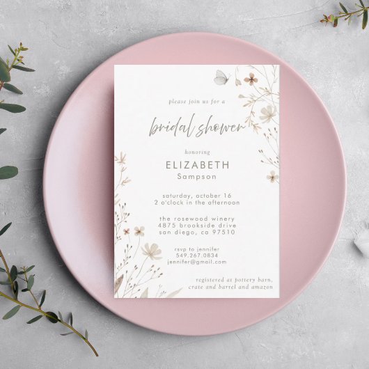 Boho Waterverf Flowers Vrijgezellenfeest Kaart