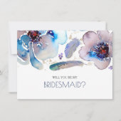 Boho Waterverf Flowers - Wil je mijn bruidsmeisje  Kaart (Voorkant)