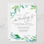BOHO Waterverf Foliage Greenery Elegant Script Kaart (Voorkant)