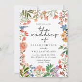 Boho Waterverf Garden van het Wilde Bloemhuwelijk Kaart (Voorkant)