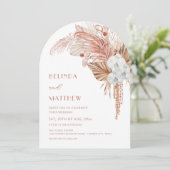 Boho Waterverf Gebogen Bloemen Kaart (Staand voorkant)