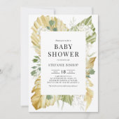 Boho Waterverf Gedroogd Palm Leaves Baby shower Kaart (Voorkant)