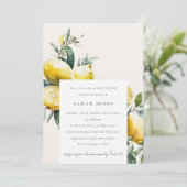 Boho Waterverf geel citroen tuin Baby shower Kaart (Staand voorkant)