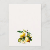 Boho Waterverf geel citroen tuin bruiloft detail Informatiekaartje (Achterkant)