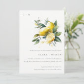 Boho Waterverf geel citroen tuin Verloving Kaart (Staand voorkant)