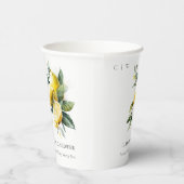 Boho Waterverf geel citroen tuin Vrijgezellenfeest Papieren Bekers (Rechts)