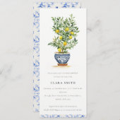 Boho Waterverf geel citroenboom Baby shower Kaart (Voorkant / Achterkant)