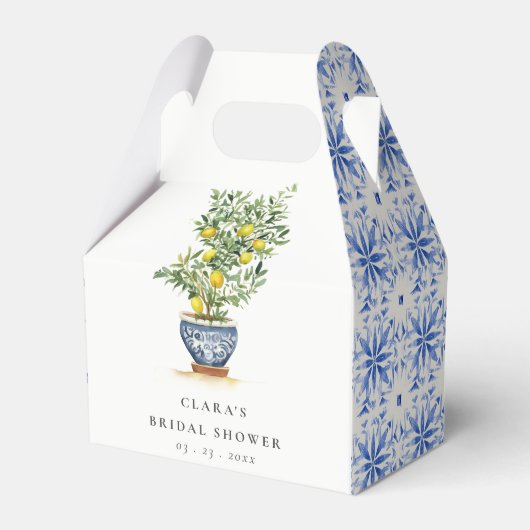 Boho Waterverf geel citroenboom Vrijgezellenfeest Bedankdoosjes (Voorkant Zijde)