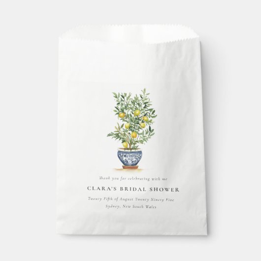 Boho Waterverf geel citroenboom Vrijgezellenfeest Bedankzakje (Voorkant)