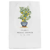 Boho Waterverf geel citroenboom Vrijgezellenfeest Medium Cadeauzakje (Voorkant)