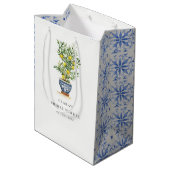 Boho Waterverf geel citroenboom Vrijgezellenfeest Medium Cadeauzakje (Achterkant Gekanteld)