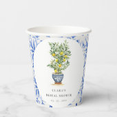 Boho Waterverf geel citroenboom Vrijgezellenfeest Papieren Bekers (Achterkant)