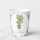 Boho Waterverf geel citroenboom Vrijgezellenfeest Papieren Bekers (Voorkant)