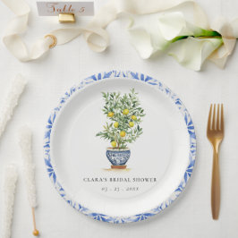 Boho Waterverf geel citroenboom Vrijgezellenfeest Papieren Bordje