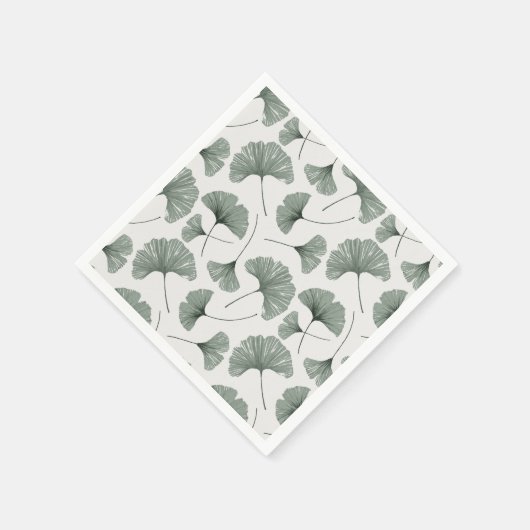 Boho Waterverf Ginkgo Pattern Servet (Hoek)