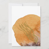 Boho Waterverf Goud Sinaasappel Eenvoudige Bruilof Kaart (Achterkant)