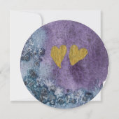 Boho Waterverf gouden harten eenvoudige unieke bru Kaart (Achterkant)