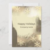 Boho waterverf Gouden sneeuwvlokken Kerstfeest Kaart (Achterkant)