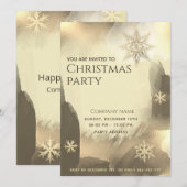 Boho waterverf Gouden sneeuwvlokken Kerstfeest Kaart (Voorkant / Achterkant)