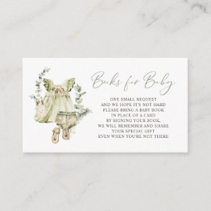 Boho Waterverf Green Dress Baby Book Request Informatiekaartje