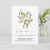 Boho Waterverf Green Dress Greenery Baby shower Kaart (Staand voorkant)